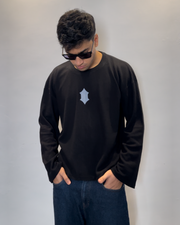 Waffle Knit Tee- Black